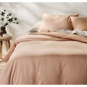 King Rayon from Bamboo Duvet Set Light Adobe Clay - Casaluna NEW